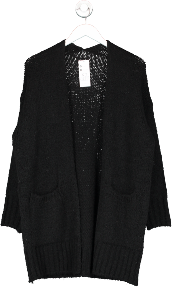George Street Black Elise Wool Blend Longline Cardigan One Size