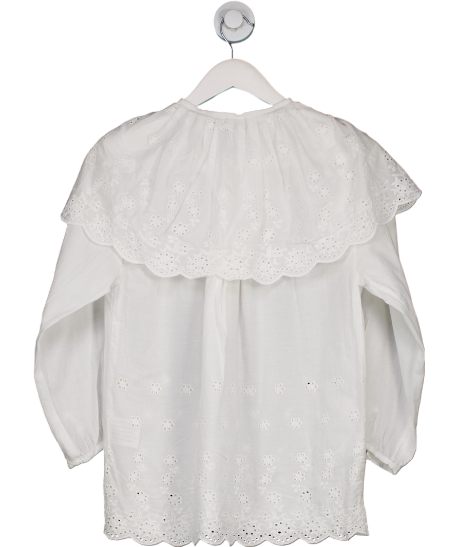 seventy & mochi Ivory Cream Broderie Collar Blouse UK 8