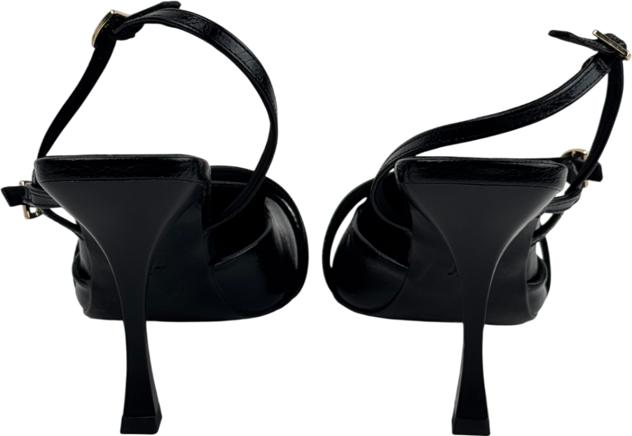 H&M Black Sling Back Buckle Detail Heels UK 6 EU 39 👠