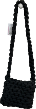 Black Crossbody Wool Rope Bag One Size