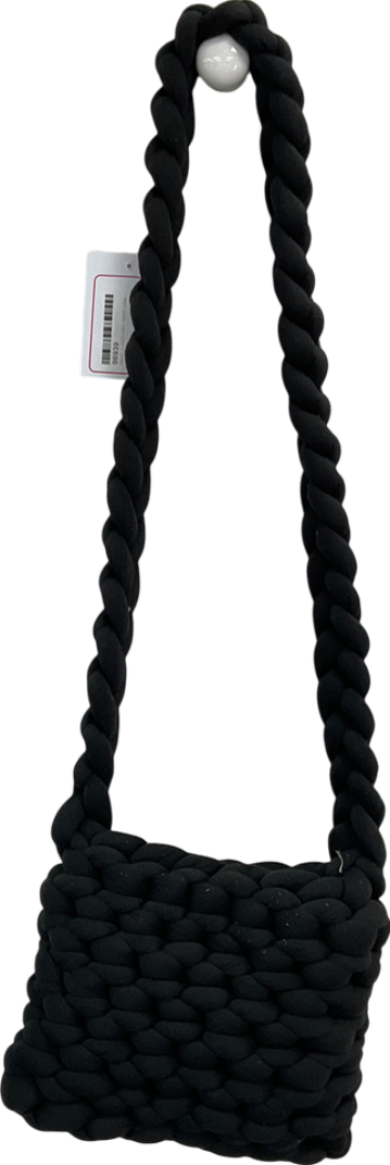 Black Crossbody Wool Rope Bag One Size
