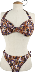 Jets By Jessika Allen Multicoloured Multi Colour Tie Straps Bikini UK 10