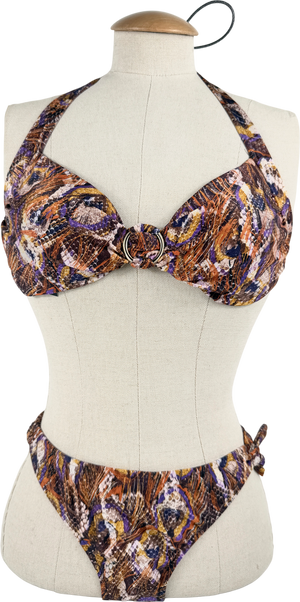 Jets By Jessika Allen Multicoloured Multi Colour Tie Straps Bikini UK 10