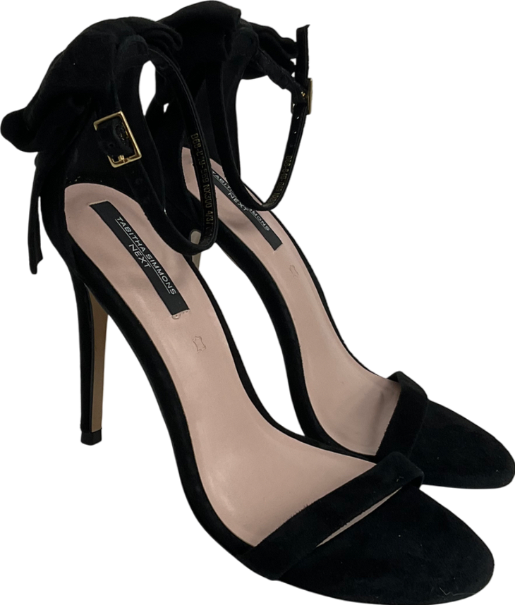 Next Black Tabitha Simmons Lauren Leather Bow Back Sandals UK 4 EU 37 👠
