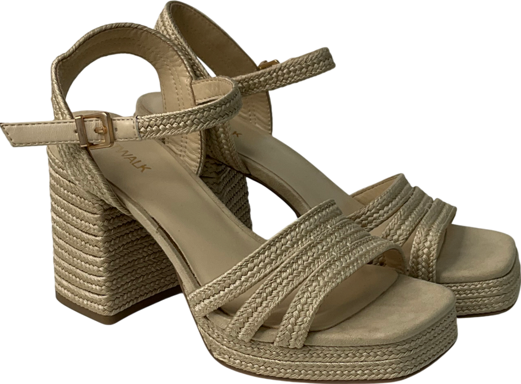 catwalk Nude Woven Block Heel Sandal UK 5 EU 38 👠