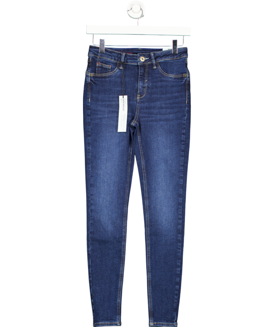 River Island Blue Molly Mid Rise Skinny Jeans UK 10