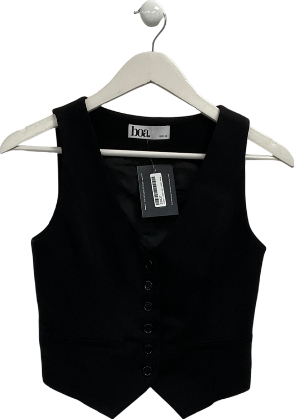 BOA Black Classic Tailored Waistcoat UK XS