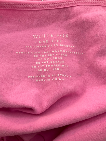 White Fox Pink Atmosphere Long Sleeve Bodysuit One Size