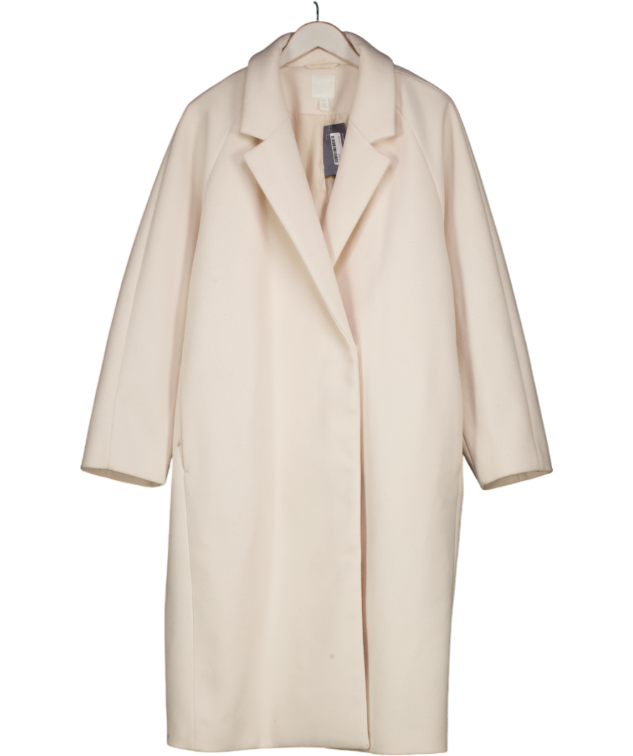 H&M Cream Double-breasted Longline Coat UK L