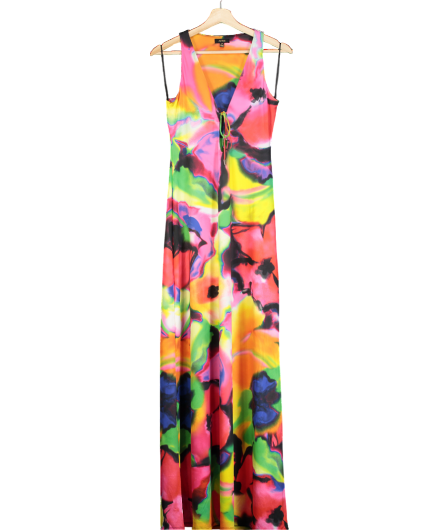 AFRM Multicoloured Sleeveless Cutout Printed Maxi Dress UK S
