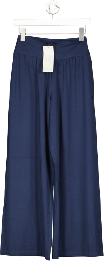 Sweaty Betty Navy Blue Modal Wide Leg Trousers Bnwt UK XXS