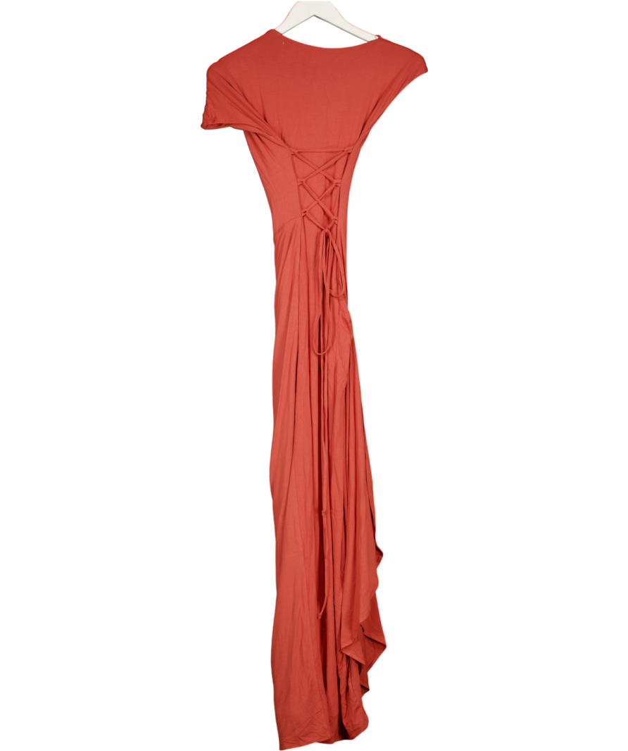 AYM STUDIOS Rust Brown Double Layer Venus Dress - Mahogany UK XS