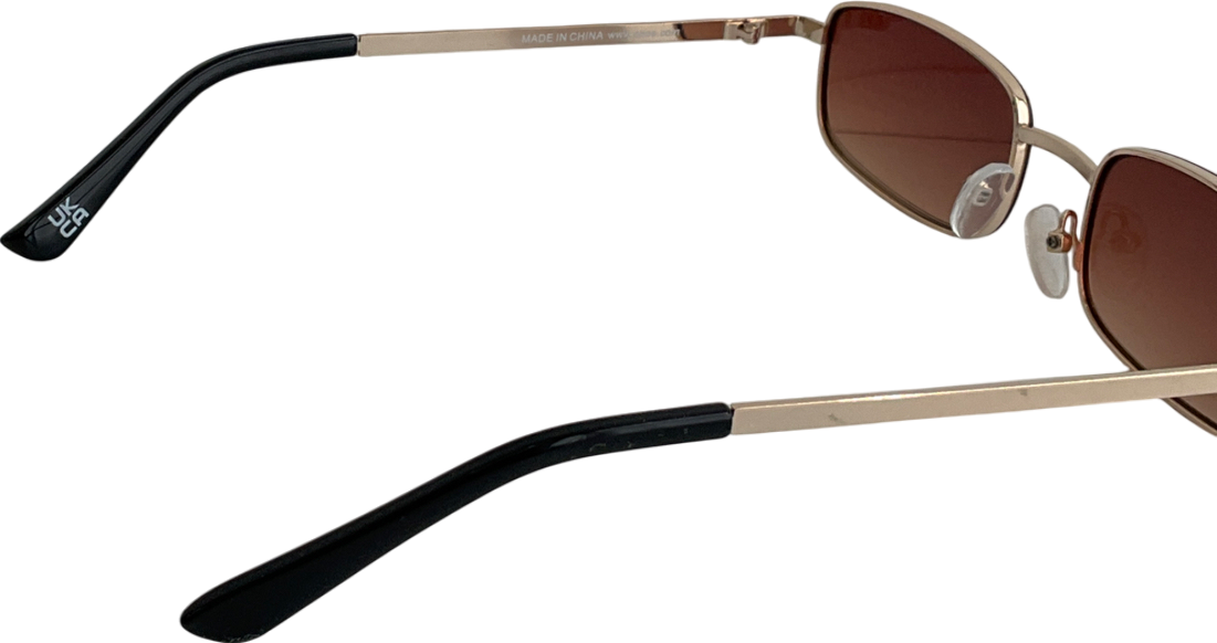 ASOS Square Metal Sunglasses With Brown Lens One Size