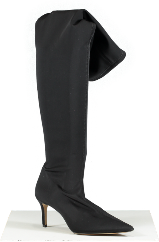 H&M Black Thigh High Sock Boots UK 6 EU 39 👠