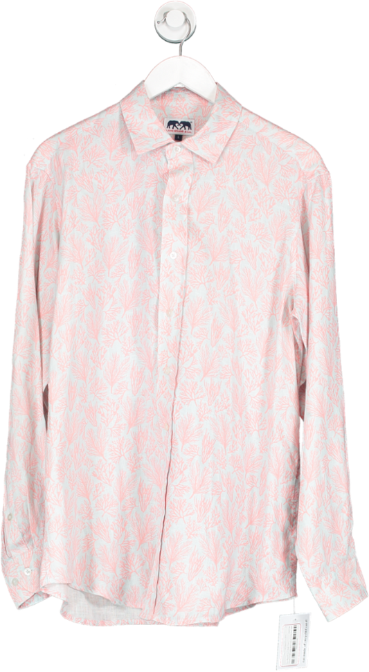 Love Brand & co Pink Crazy Coral Abaco Linen Shirt UK L