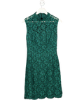 Sandro Green Lace High Neck Mini Dress UK S