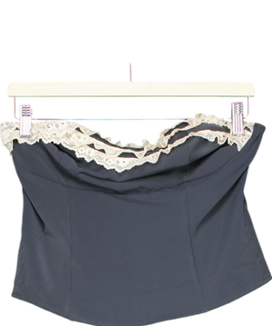 kimchi blue Grey Bandeau Corset Detailed With White Lace Trimming UK L