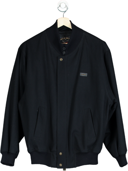 Paul Shark Black Wool Blend Bomber Jacket UK XL Reliked