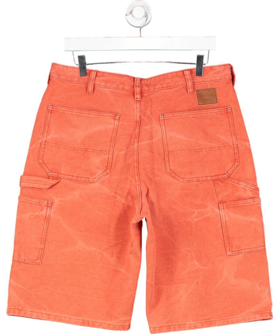 Acne Studios Orange Mid-rise Denim Shorts UK S