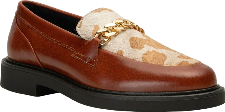 Shoe the Bear Brown Thyra Chain Leather Loafer - Tan UK 5 EU 38 👠