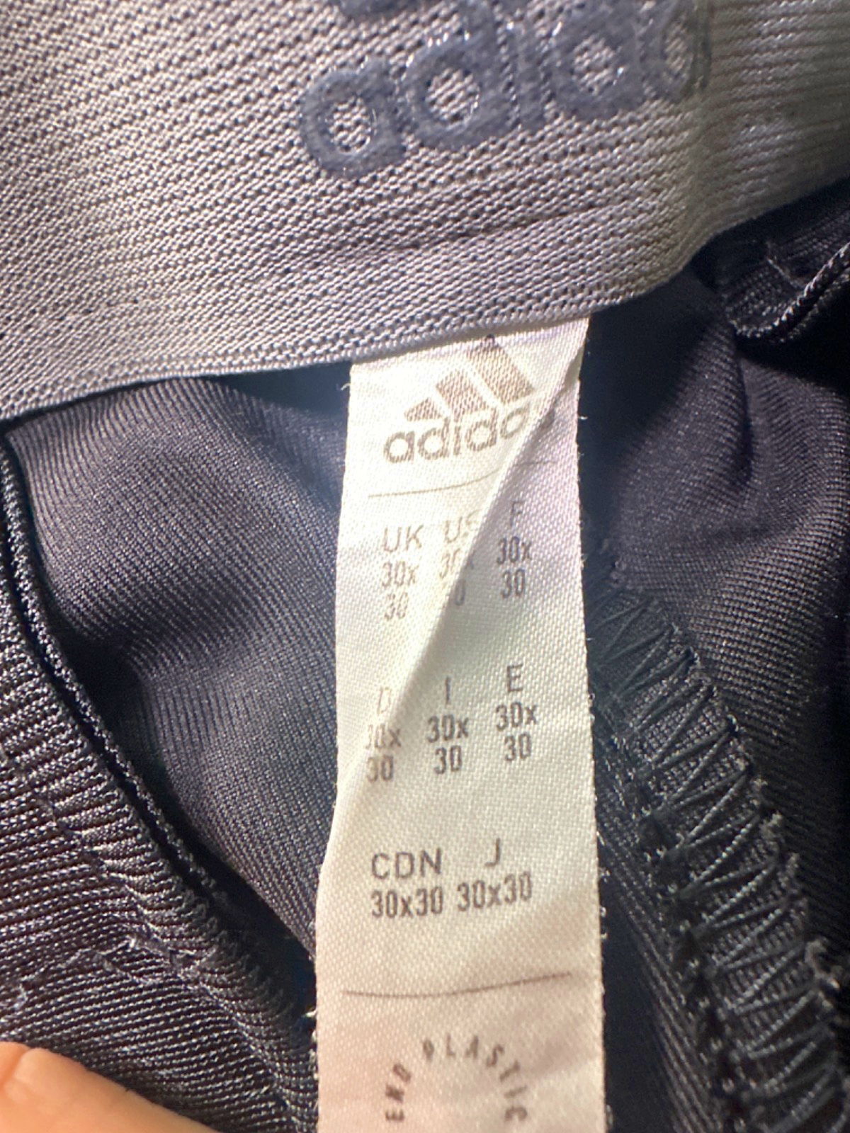 Adidas Black Trousers UK W30 L30