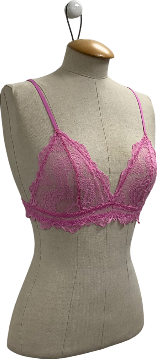 Understatement Pink Lace Triangle Bralette UK M