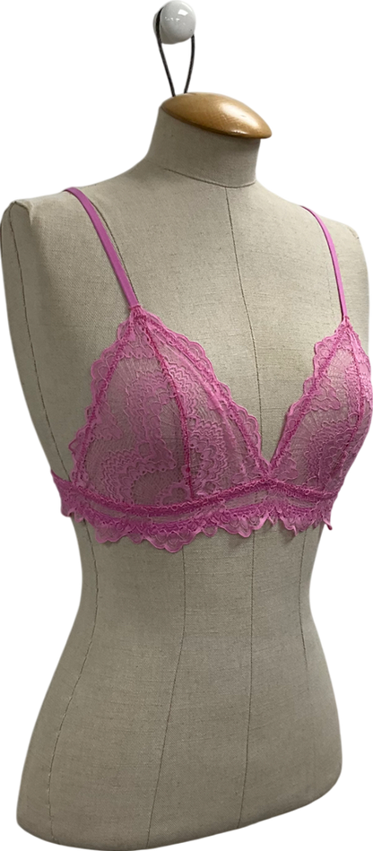 Understatement Pink Lace Triangle Bralette UK M