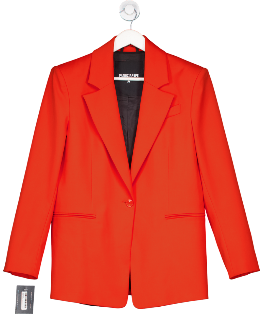 Patriziapepe Orange Single Breasted Blazer UK 14