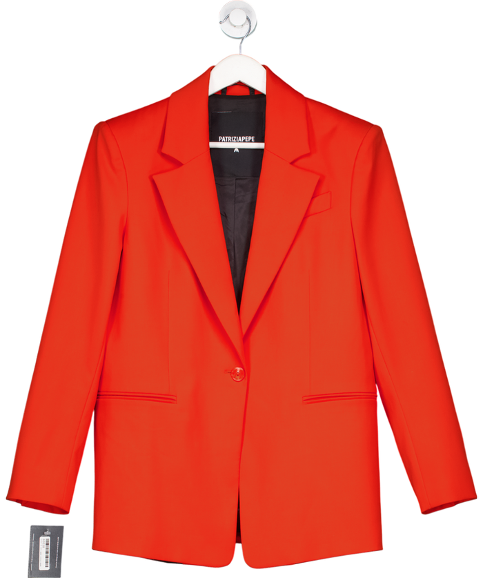 Patriziapepe Orange Single Breasted Blazer UK 14