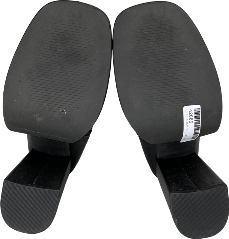 Koi Footwear Delano Black Platform Heeled Boots UK 8 EU 41 👠