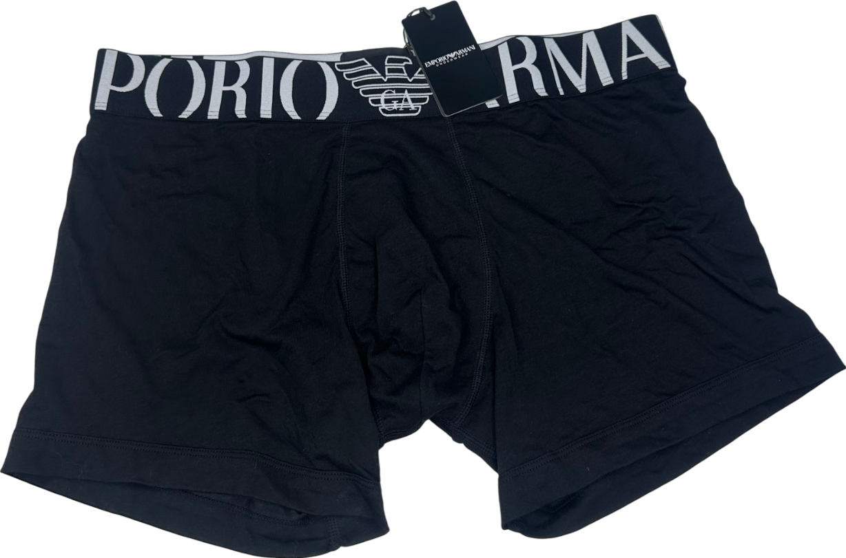Emporio Armani Black Organic-cotton Boxer Briefs UK XL