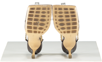 BOTTEGA VENETA Brown Chain Detail Strappy Sandal UK 7 EU 40 👠