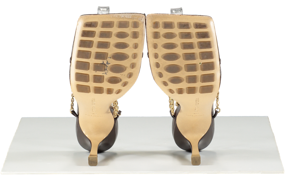 BOTTEGA VENETA Brown Chain Detail Strappy Sandal UK 7 EU 40 👠