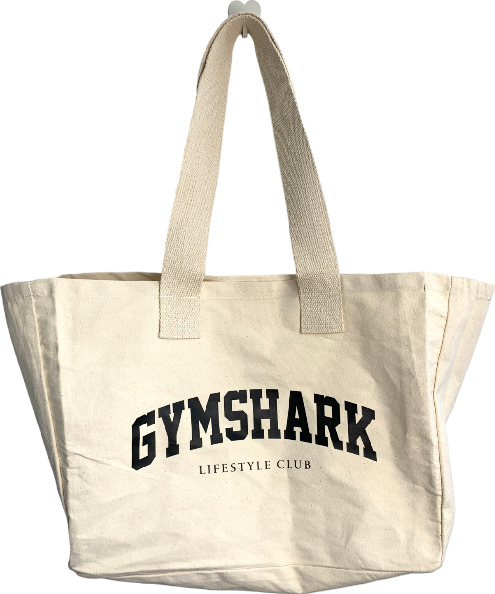 gymshark Cream Oversized Hessian Tote Bag One Size