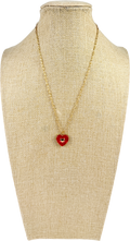 Talbots Metallic Red Velvet Heart Pendant Necklace One Size