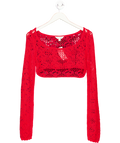 Miss Selfridge Red Long Sleeve Knitted Top UK S