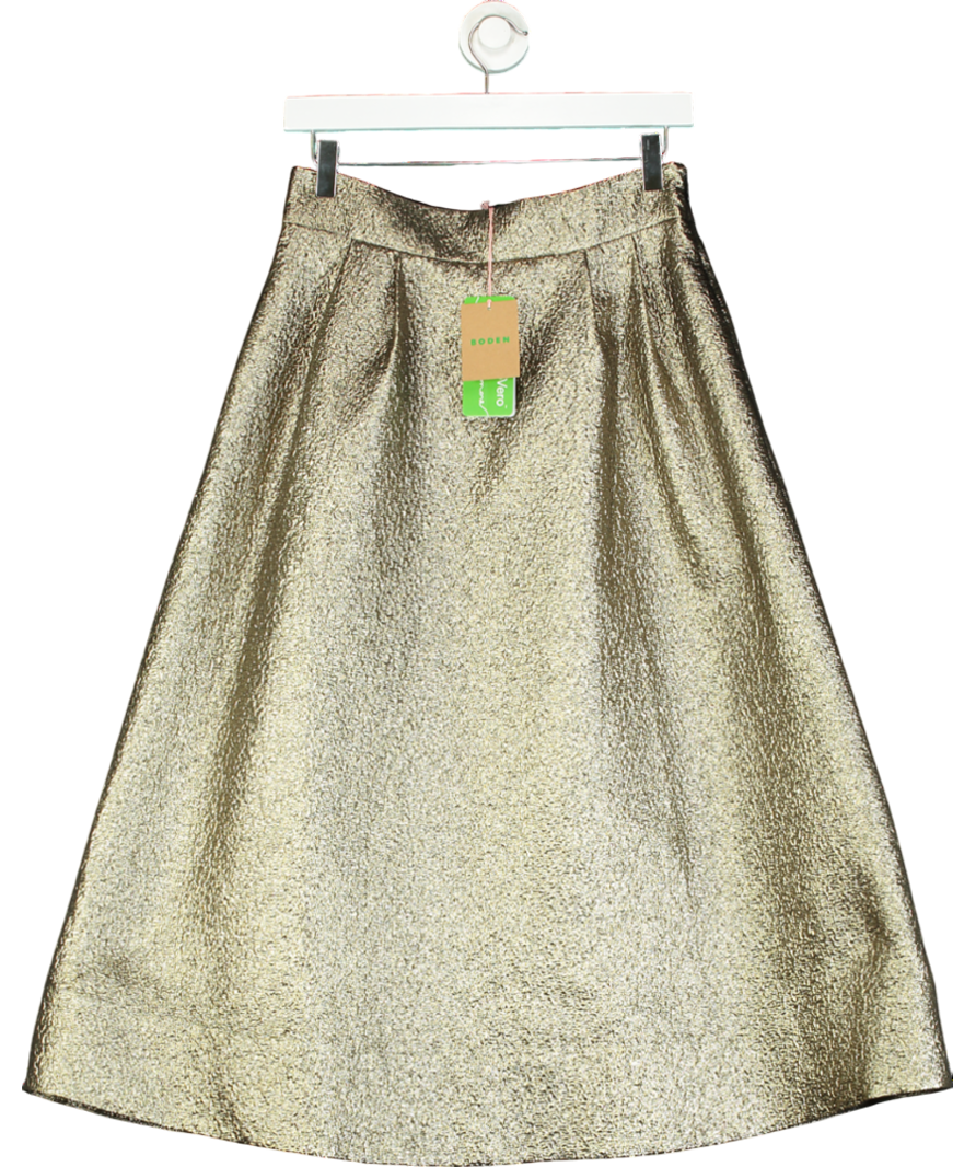 Boden Metallic Angelica Jacquard Pleat Skirt UK 10