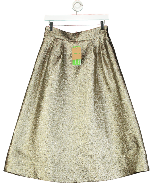 Boden Metallic Angelica Jacquard Pleat Skirt UK 10