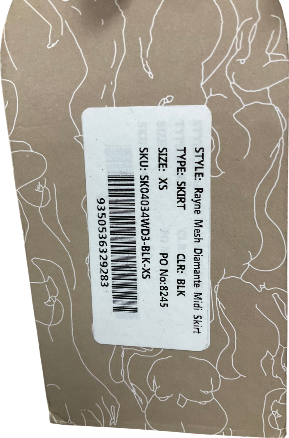 Meshki Metallic Rayne Mesh Diamante Midi Skirt UK XS