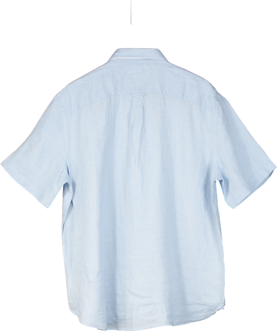 Tommy Hilfiger Blue Washed Pure Linen Shirt UK XXL