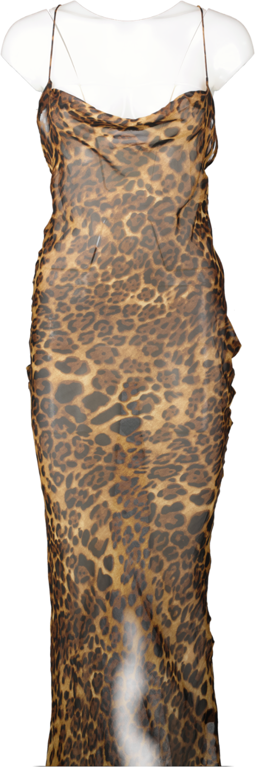 Fashion Nova Brown Grrrls Night Leopard Dress UK S