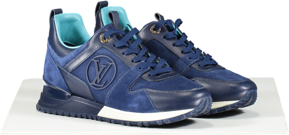 Louis Vuitton Blue Suede Run Away Trainers UK 2.5 EU 35.5 👠
