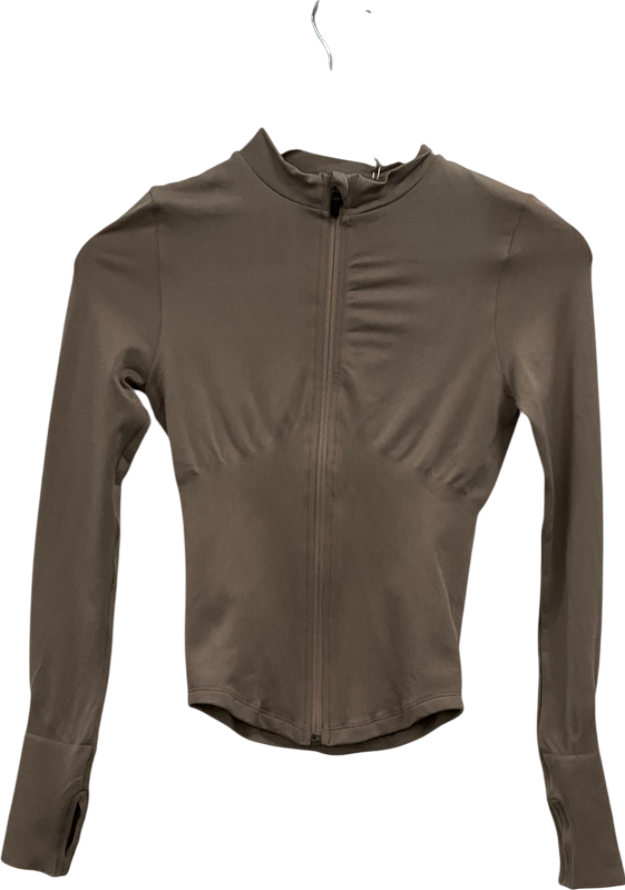 sefi Brown Timeless Zip Jacket - Taupe Gray UK XS