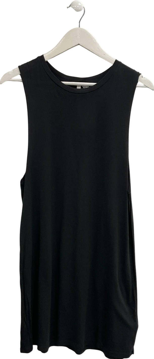 H&M Black Sleeveless Loose Jersey Dress UK S