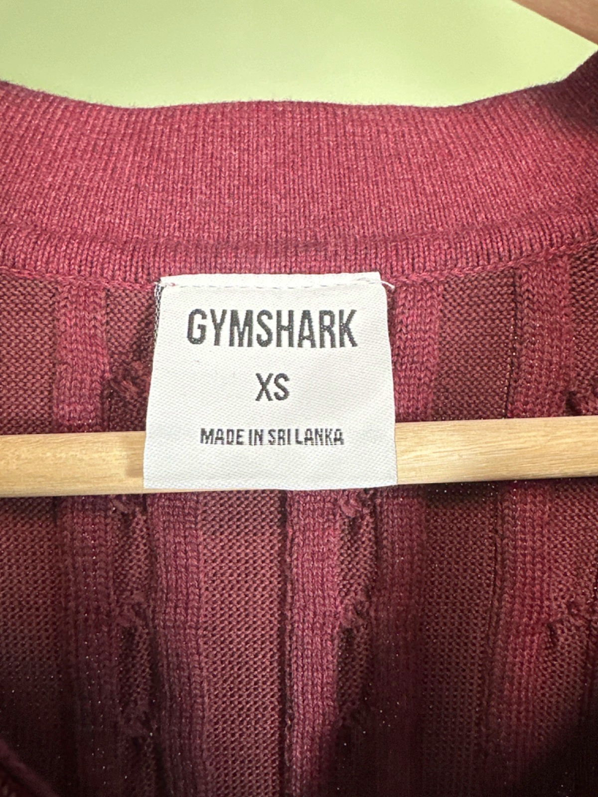 Gymshark Burgundy Rest Day Cable Knit Pullover UK XS