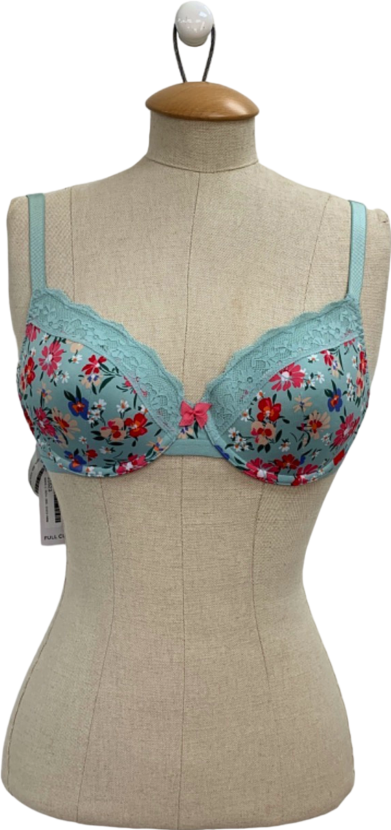 M&S Mint Floral Full Cup Bra With Lace Trim 34B