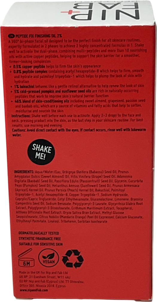 Nip+Fab Peptide Fix Finishing Oil 2% 30ml