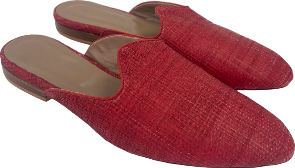 Le Monde Beryl Red Woven Mule Shoes EU 41 UK 8