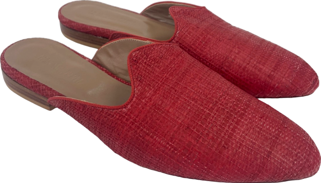 Le Monde Beryl Red Woven Mule Shoes EU 41 UK 8