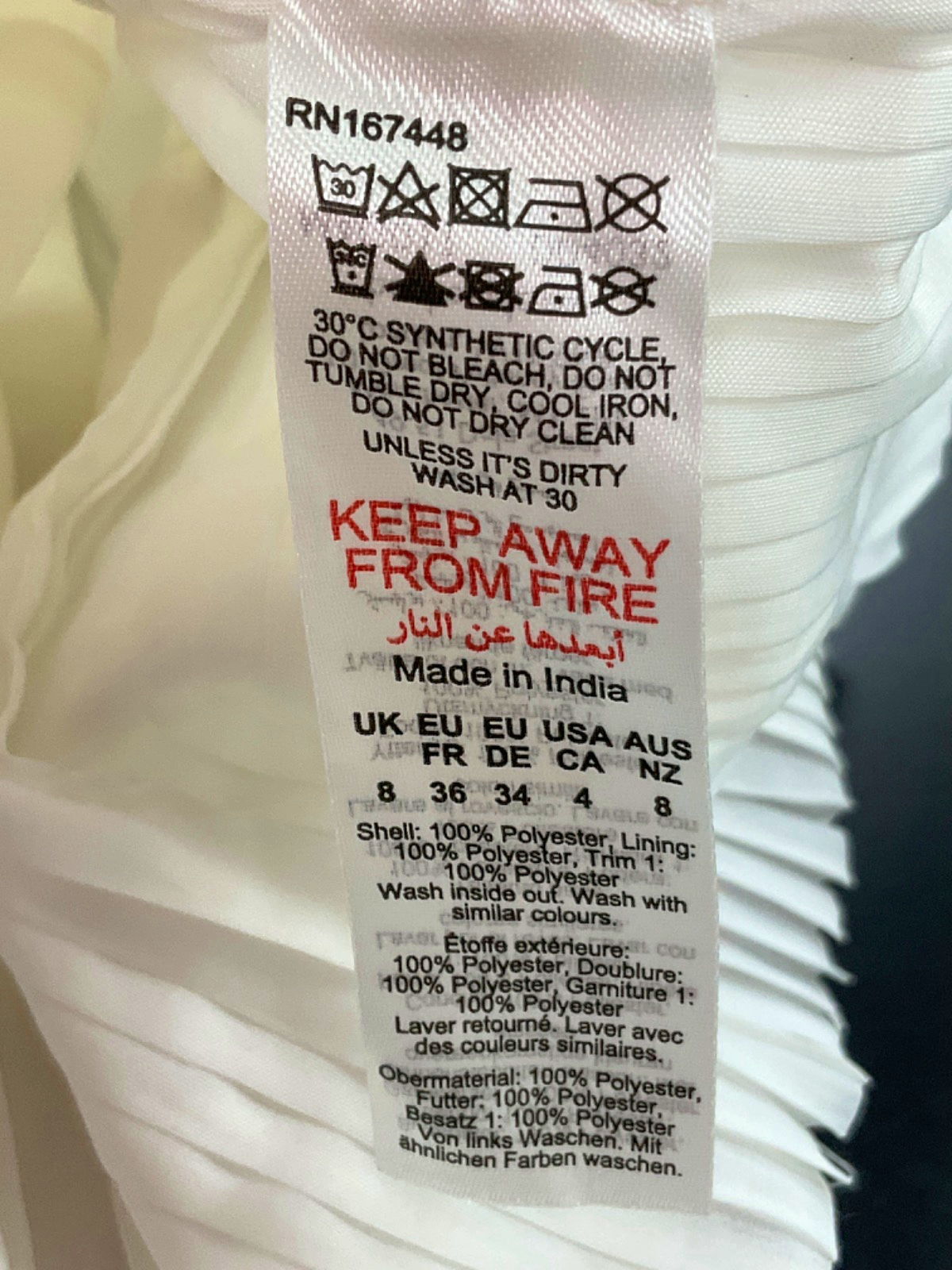 Karen Millen White Pleated VoileSleeveless Top UK 8